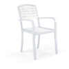 White Set of 4 Garden Dining Armchairs