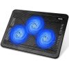 havit Cooling Pad 12"-17" Laptop air Cooler with 3 Ultra Quiet Fans, Ergonomic Comfort Notebook Cooler with 2 USB Ports, HV-F2056, Black & Blue