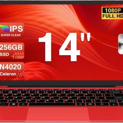 Laptop 14 Inch Celeron N4020 (Up to 2.8GHz) 6GB RAM 256GB SSD (Expandable to 1TB) - Win11 Laptops | FHD 1920x1080 | 5000mAh Battery,5G WiFi&BT4.2 | 180° Foldable | Red | Ideal...